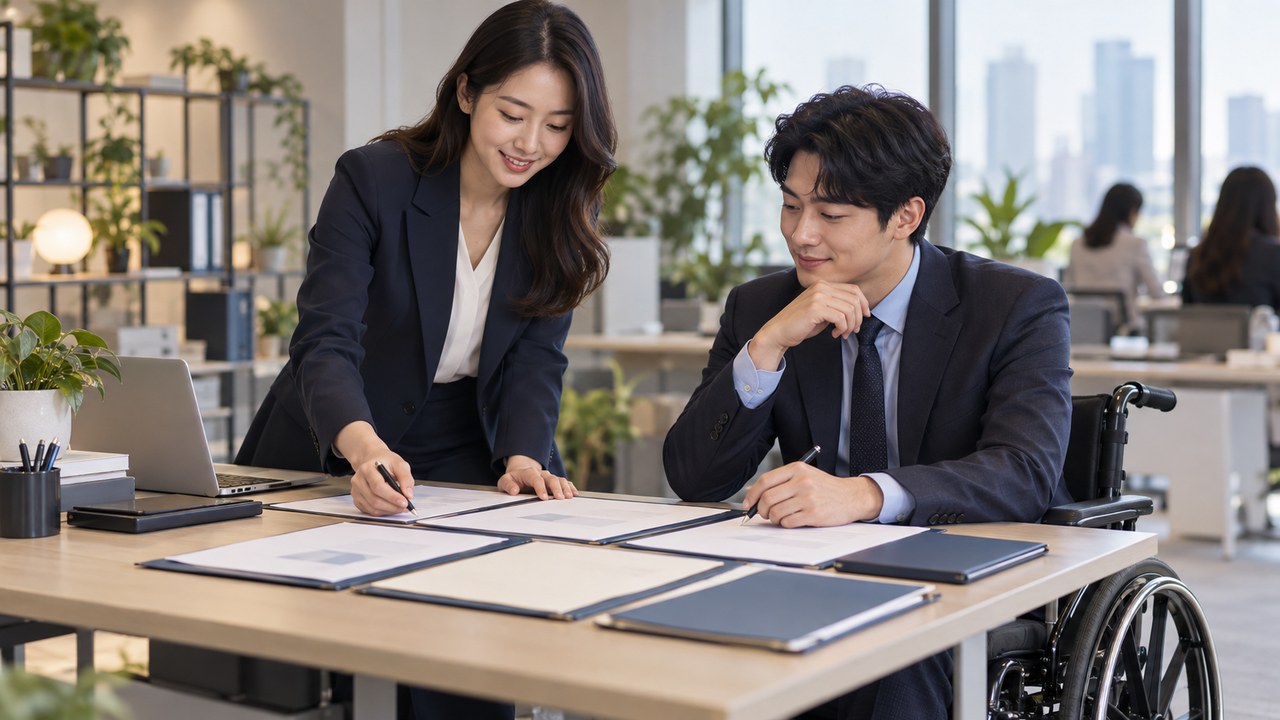 장애인 의무고용 50명·부담금 100명: 월평균 인원 기준의 차이